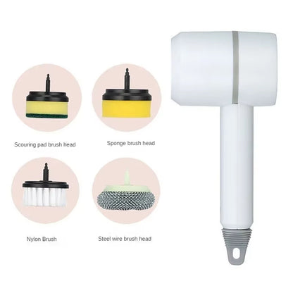 Multi-Functional 4-in-1 Electric Cleaning Brush with USB Charging for Kitchen and Bathroom Use