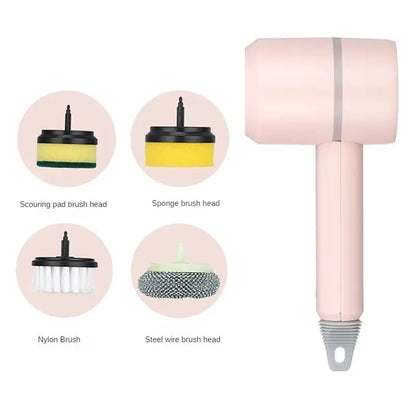 Multi-Functional 4-in-1 Electric Cleaning Brush with USB Charging for Kitchen and Bathroom Use