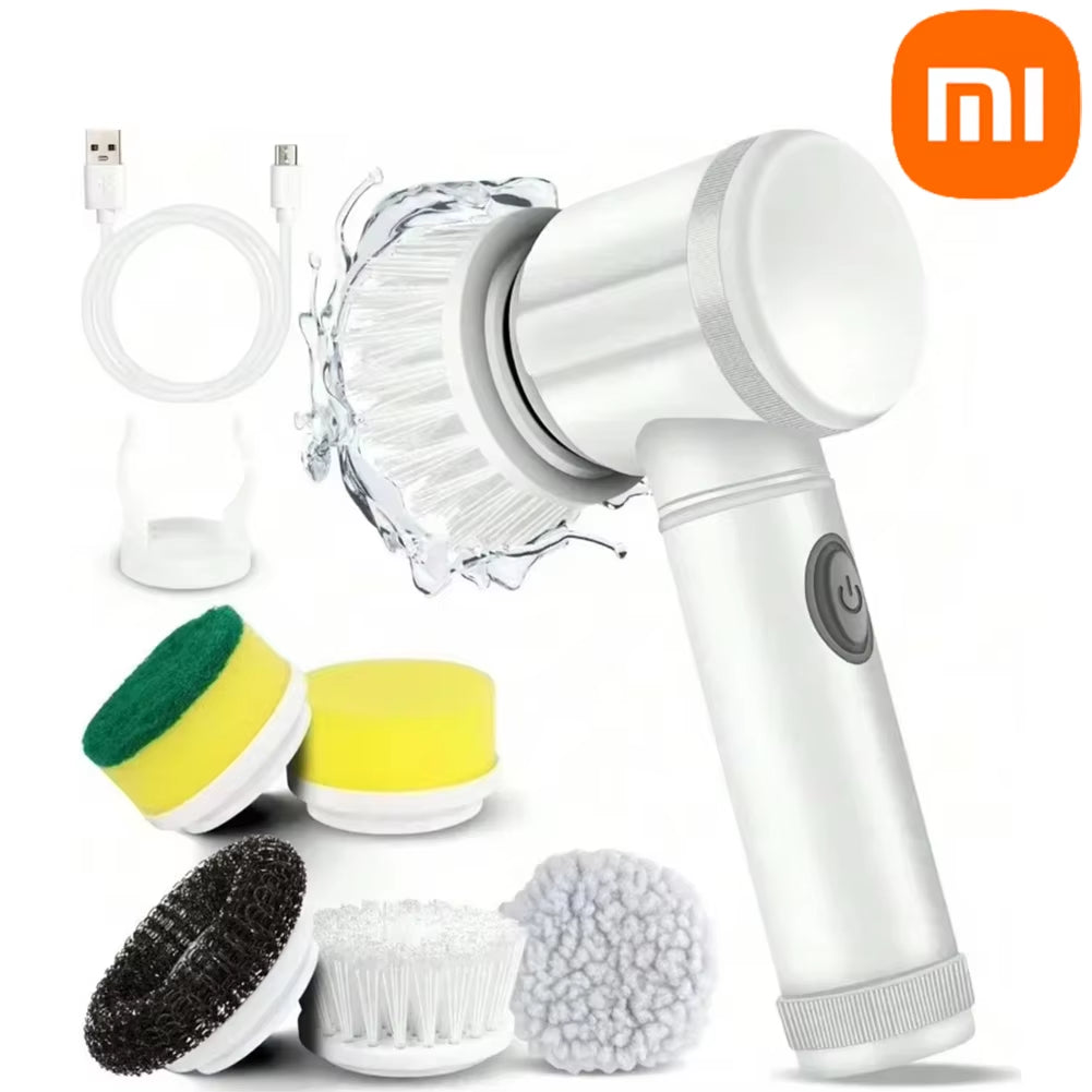 Xiaomi  Electric Scrubber Spin Cleaning Brush Power Scrubber with 6Replaceable Brush Heads Electric Cleaning Brush Bathroom